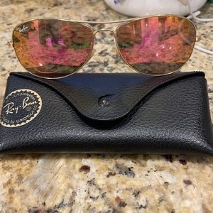 Ray-ban sunglasses pink mirrored reflective